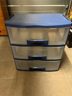 Corbeille de rangement bleue, 3 tiroirs, Enlèvement, Utilisé, Bureau