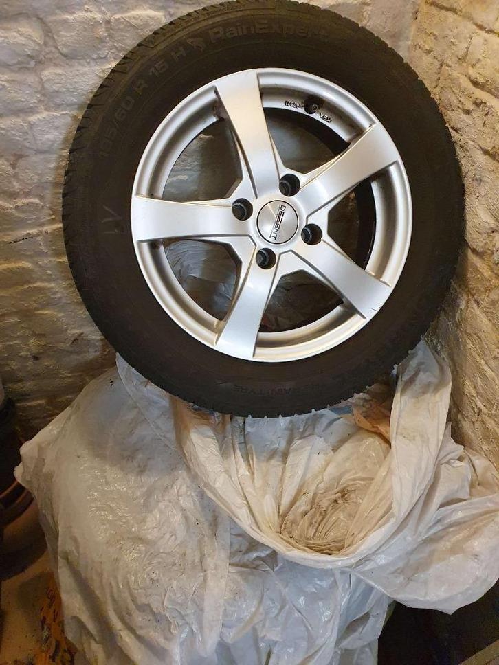 4 autowielen,15inch: velgen Dezent + zomerbanden Continental, Auto-onderdelen, Banden en Velgen, Banden en Velgen, Zomerbanden