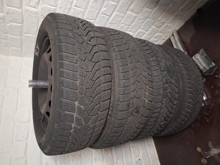 set winterbanden uniroyal  205/55 R16 91 H M+S, Auto-onderdelen, Banden en Velgen, Band(en), Winterbanden, Gebruikt, Ophalen