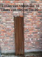 20 stuks gekarteld ijzer / betonijzers los of in 1 lot, Doe-het-zelf en Bouw, Ophalen, Zo goed als nieuw, IJzer