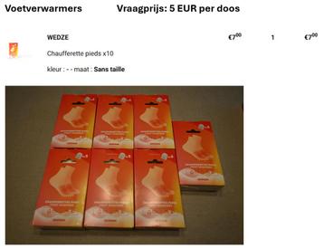hand- en voetverwarmers beschikbaar voor biedingen