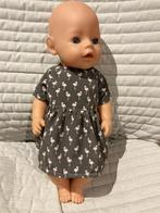 408. Babyborn: Nieuw grijs jurkje met flamingo’s, Ophalen of Verzenden, Nieuw, Babypop