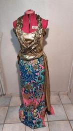 Trouw jurk ,Gouden satin en afrikaanse stof maat 38, Kleding | Dames, Ophalen, Nieuw, Maat 38/40 (M)