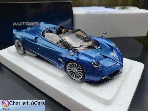 AUTOart 1/18 Pagani Huayra Roadster Blue Carbon Fiber, Hobby en Vrije tijd, Modelauto's | 1:18, Nieuw, Autoart, Ophalen of Verzenden