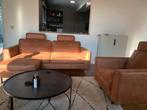 salon, model quentin, cognac kleur, Huis en Inrichting, Ophalen, Gebruikt, 75 tot 100 cm, Rechte bank