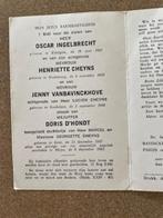 4 MENSEN VERDRONKEN IN DE VAART NIEUWPOORT-PLASSENDALE SLYPE, Verzamelen, Bidprentjes en Rouwkaarten, Ophalen of Verzenden, Bidprentje
