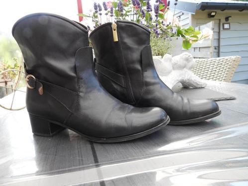 PERTINI laarsjes - volledig leder - mt 40 1/2, Kleding | Dames, Schoenen, Zo goed als nieuw, Lage of Enkellaarzen, Zwart, Ophalen of Verzenden