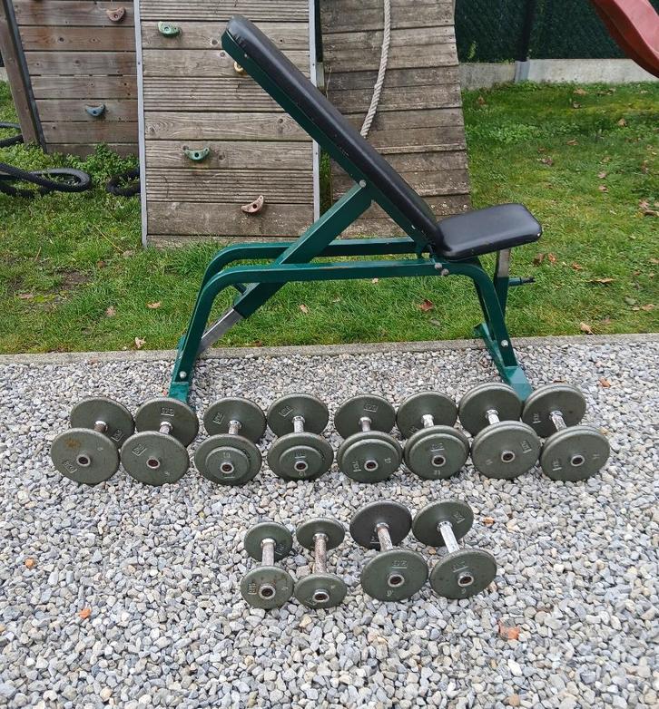 Dumbell Set - Halterbank - Homegym, Sport en Fitness, Fitnessmaterialen, Gebruikt, Fitnessbank, Armen, Benen, Borst, Buik, Rug