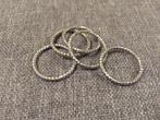 lotje Ringen geribbeld zilver, Bijoux, Sacs & Beauté, Bagues, Enlèvement ou Envoi, Fer ou Acier, Comme neuf, Femme