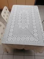 Tafellaken/ tafelkleed, of sprei wit, gehaakt zicht, vintage, Enlèvement ou Envoi
