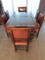 Nederlandse Bolpoottafel 17de eeuw en 6 stoelen., Antiek en Kunst, Ophalen