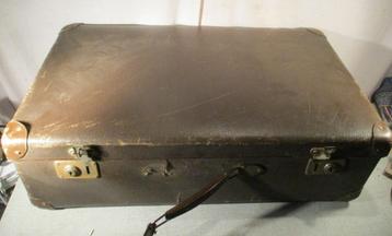Valise ancienne/étui de voyage en bois et cuir - 70x42x23, Antiquités & Art, Enlèvement ou Envoi