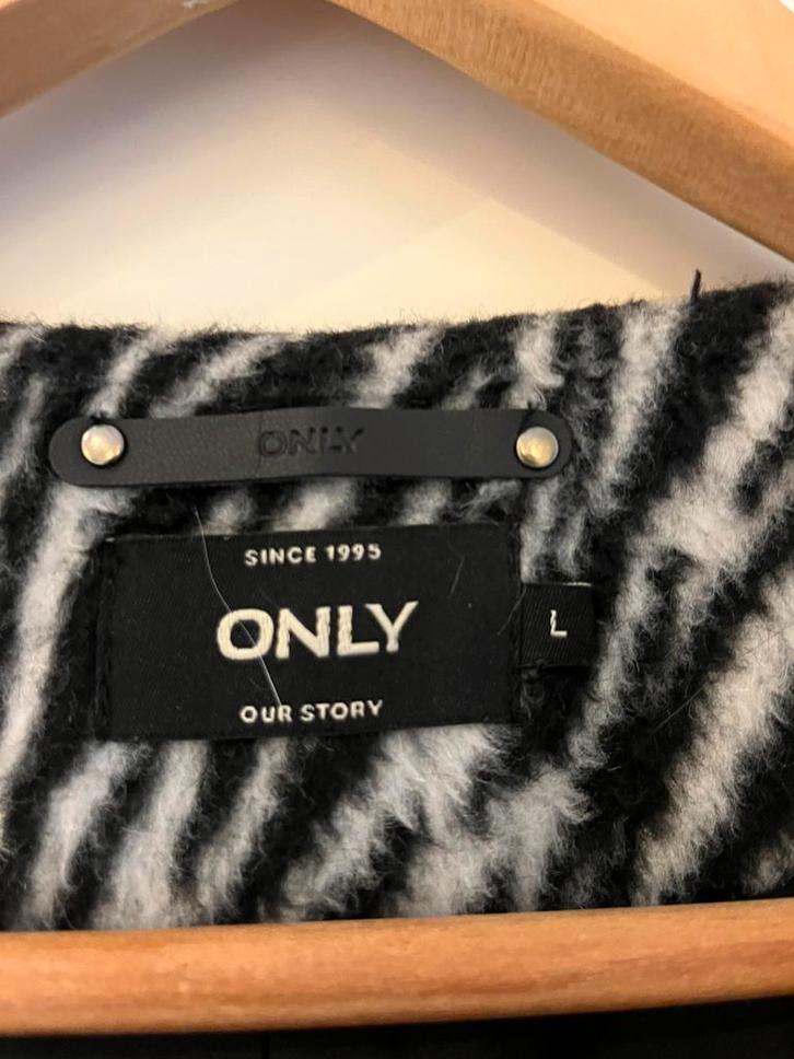 Furry tussen jas Only maat L, Kleding | Dames, Jassen | Winter, Zo goed als nieuw, Maat 42/44 (L), Zwart, Ophalen of Verzenden