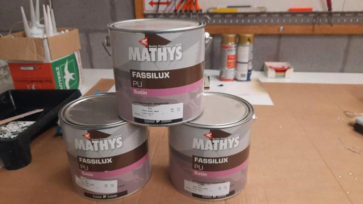 Lakverf MATHYS RAL 9010, Bricolage & Construction, Peinture, Vernis & Laque, Neuf, Laque, 5 à 10 litres, Blanc, Enlèvement