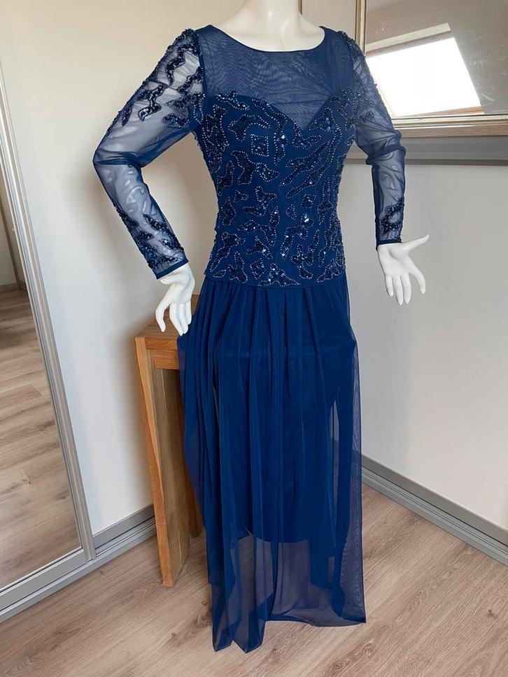 Prachtig dames galakleed . Hoogblauw. Medium., Vêtements | Femmes, Habits de circonstance, Comme neuf, Taille 38/40 (M), Enlèvement ou Envoi