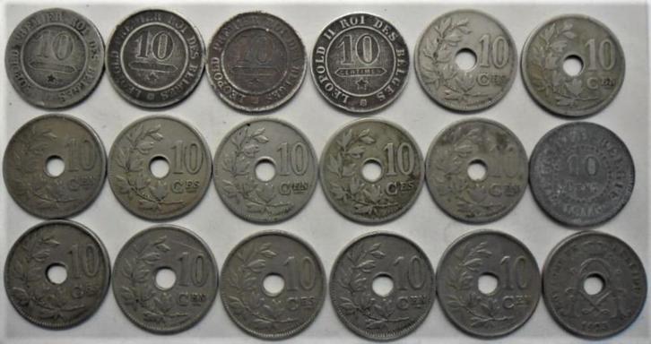 Uw keuze of lot van 10 cent Léopold I/II/III / Albert I, Postzegels en Munten, Munten | België, Losse munt, Metaal, Verzenden