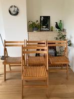 4 chaises pliantes vintage en bois, Quatre, Brun, Bois, Vintage