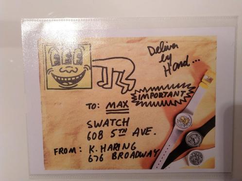 Swatch Keith Haring veiling uitnodiging / advertenties, Handtassen en Accessoires, Horloges | Heren, Zo goed als nieuw, Swatch