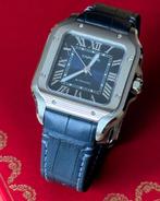 CARTIER SANTOS Middelblauw nieuw, Handtassen en Accessoires, Horloges | Dames, Ophalen, Zo goed als nieuw, Staal, Staal