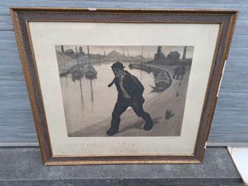 eau forte le mineur signe pierre paulus beschikbaar voor biedingen