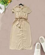 Robe chemise longue, ceinture à nouer, Comme neuf, Beige, Taille 36 (S), Sous le genou