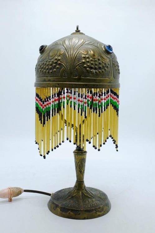 Lampe de table "Tiffany"  Art Nouveau, Huis en Inrichting, Lampen | Tafellampen, Gebruikt, Minder dan 50 cm, Glas, Metaal, Ophalen