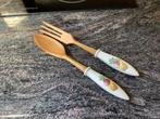 Vintage Sla bestek, Huis en Inrichting, Keuken | Bestek, Ophalen of Verzenden, Hout