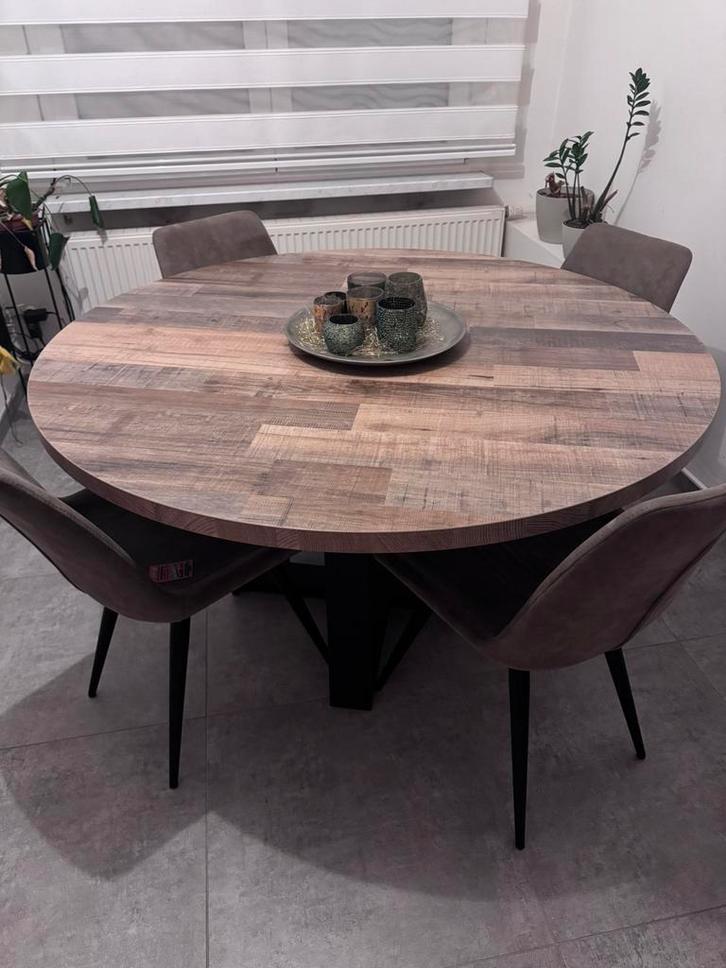 Eettafel Weba, Maison & Meubles, Tables | Tables à manger, Comme neuf, 100 à 150 cm, 100 à 150 cm, Quatre personnes, Rond, Autres essences de bois