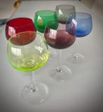 Set van 6 retro glazen in kleur, Overige typen, Zo goed als nieuw, Ophalen