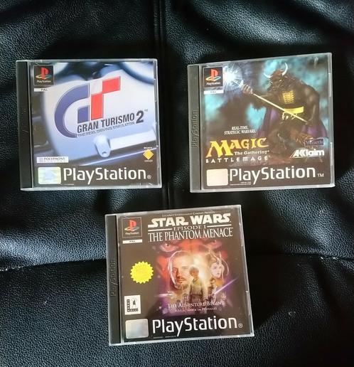 Lot ps1 star wars, magic gathering, grand turismo 2, Games en Spelcomputers, Games | Sony PlayStation 1, Gebruikt, Ophalen of Verzenden