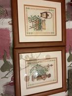2 ingelijste borduurwerkjes, Hobby & Loisirs créatifs, Broderie & Machines à broder, Enlèvement, Comme neuf