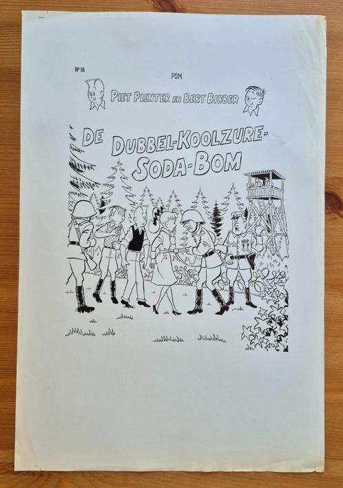 Piet Pienter en Bert Bibber proefdruk cover Soda-Bom, Verzamelen, Stripfiguren, Zo goed als nieuw, Overige typen, Overige figuren