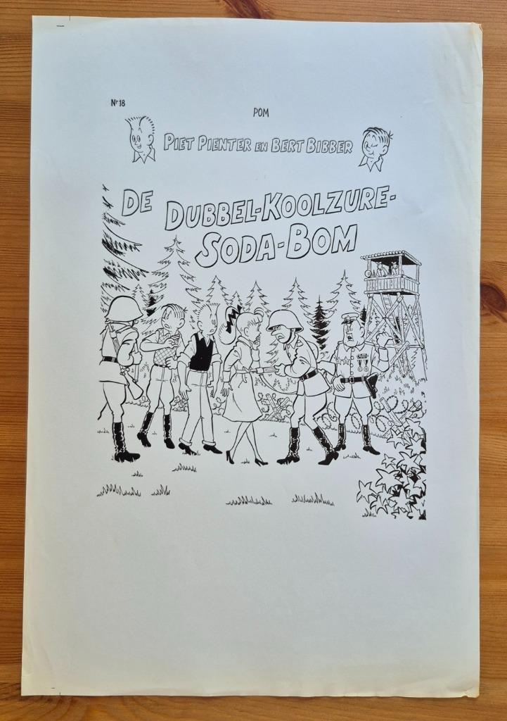 Piet Pienter en Bert Bibber proefdruk cover Soda-Bom, Verzamelen, Stripfiguren, Zo goed als nieuw, Overige typen, Overige figuren