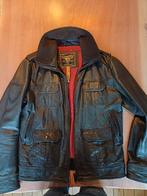 Leren jas van het merk Superdry maat L in zwart leer, Maat 52/54 (L), Zwart, Ophalen of Verzenden, Gedragen