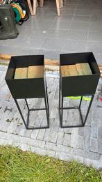 2 metalen sierbakjes, Ophalen, Gebruikt, Metaal, 60 cm of meer