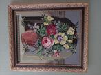 Vintage kader met naaidoek bloemen, Antiek en Kunst, Ophalen