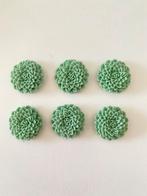 Cabochon roosjes 20mm, groen, 6 stuks, Nieuw, Ophalen of Verzenden