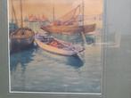 Aquarel, bootjes, Arthur Theo Dirkx, Antiek en Kunst, Kunst | Schilderijen | Klassiek, Ophalen