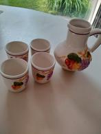 Wijnkaraf met 4 wijnbekers, Antiek en Kunst, Antiek | Servies compleet, Ophalen