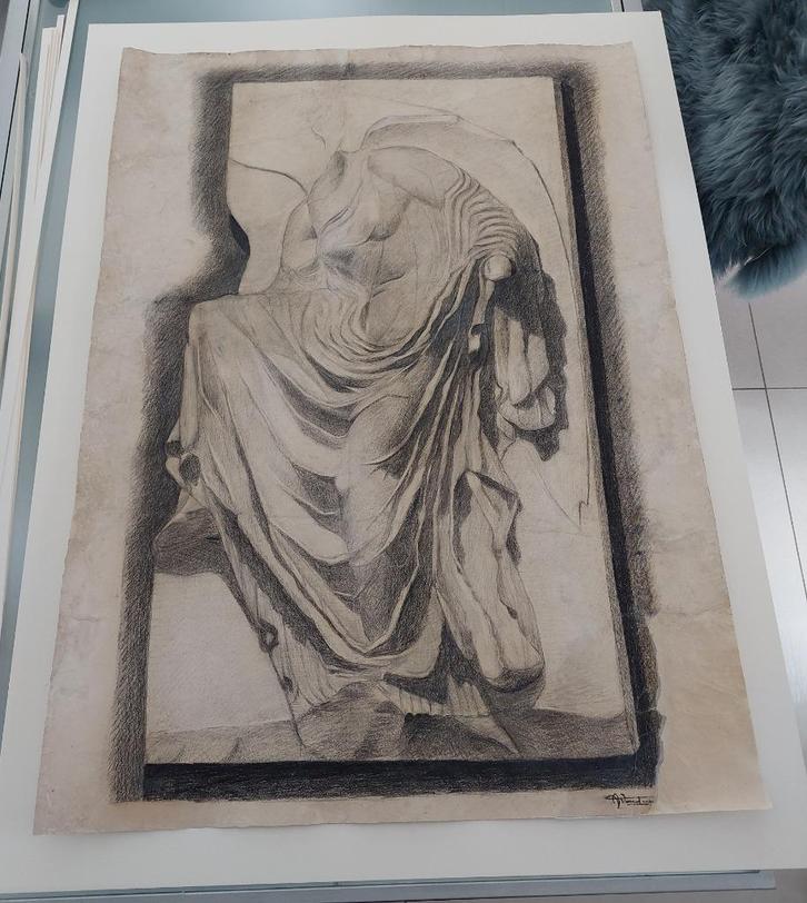 houtskool tekening, Antiek en Kunst, Kunst | Tekeningen en Fotografie, Ophalen
