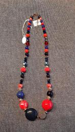 Te koop: Nieuw! Mooie zware blauw/rode parelketting., Ophalen, Verstelbaar, Blauw, Nieuw