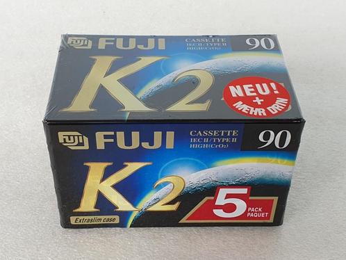 5-pack Fuji K2 90 cassettes (nieuw), CD & DVD, Cassettes audio, Neuf, dans son emballage, Vierge, 2 à 25 cassettes audio, Enlèvement ou Envoi