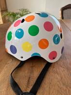 Witte fietshelm met gekleurde bollen voor kinderen, Fietsen en Brommers, Ophalen, Gebruikt