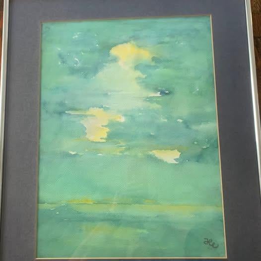 Aquarel „Seelandschaft grün” Hildegard Wöhrle, Ophalen