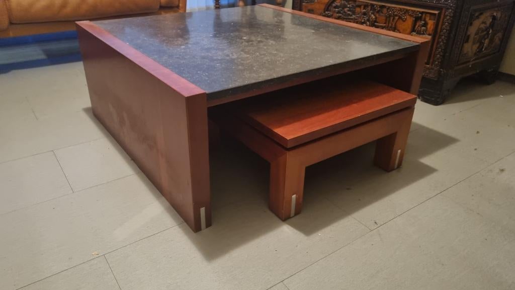 Salontafel met 2 bijzettafels, Ophalen