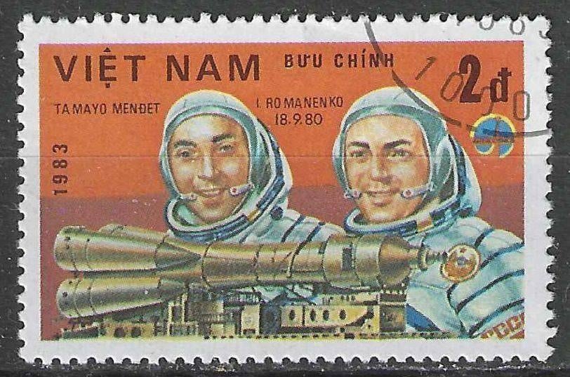 Vietnam 1983 - Yvert 417 - Dag van de ruimtevaart (ST), Verzenden, Gestempeld