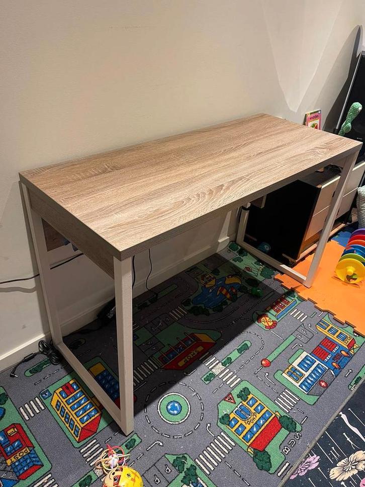 Bureau élégant de style scandinave (bois/métal), Maison & Meubles, Bureaux, Moderne, Bois, Blanc, Enlèvement