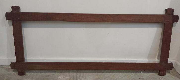 Massief houten frame in artisanale art deco-stijl(102x32 cm), Huis en Inrichting, Woonaccessoires | Lijsten, Gebruikt, Hout, Ophalen