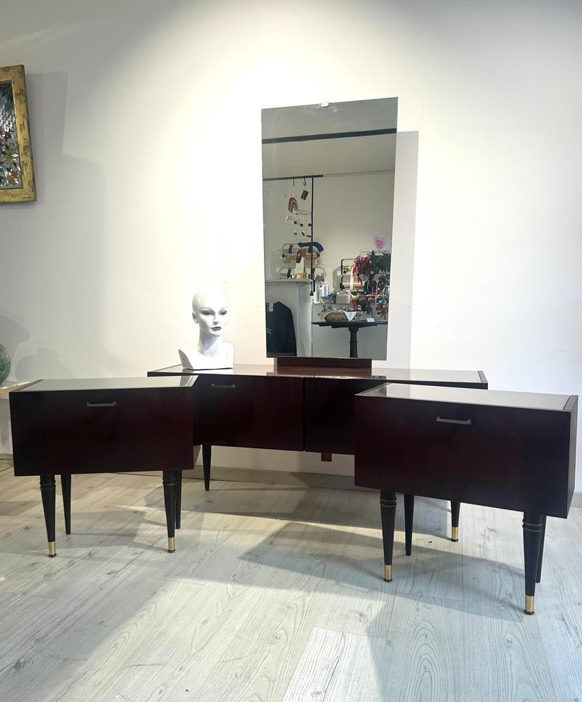 Vintage kaptafel met 2 nachttafeltjes, Antiek en Kunst, Ophalen