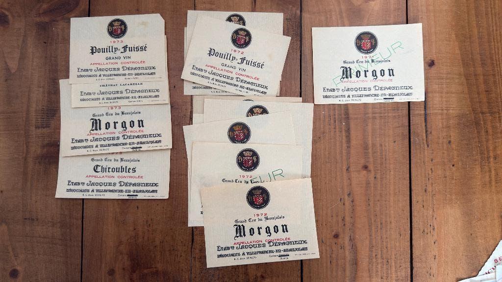 Lot d'étiquettes de vin millésimées non utilisées - '71-'73, Collections, Vins, Comme neuf, Autres types, France, Enlèvement ou Envoi